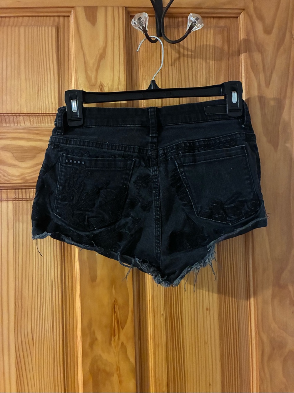 Blank NYC Black Distressed Denim Cutoff Shorts - Picture 2 of 3